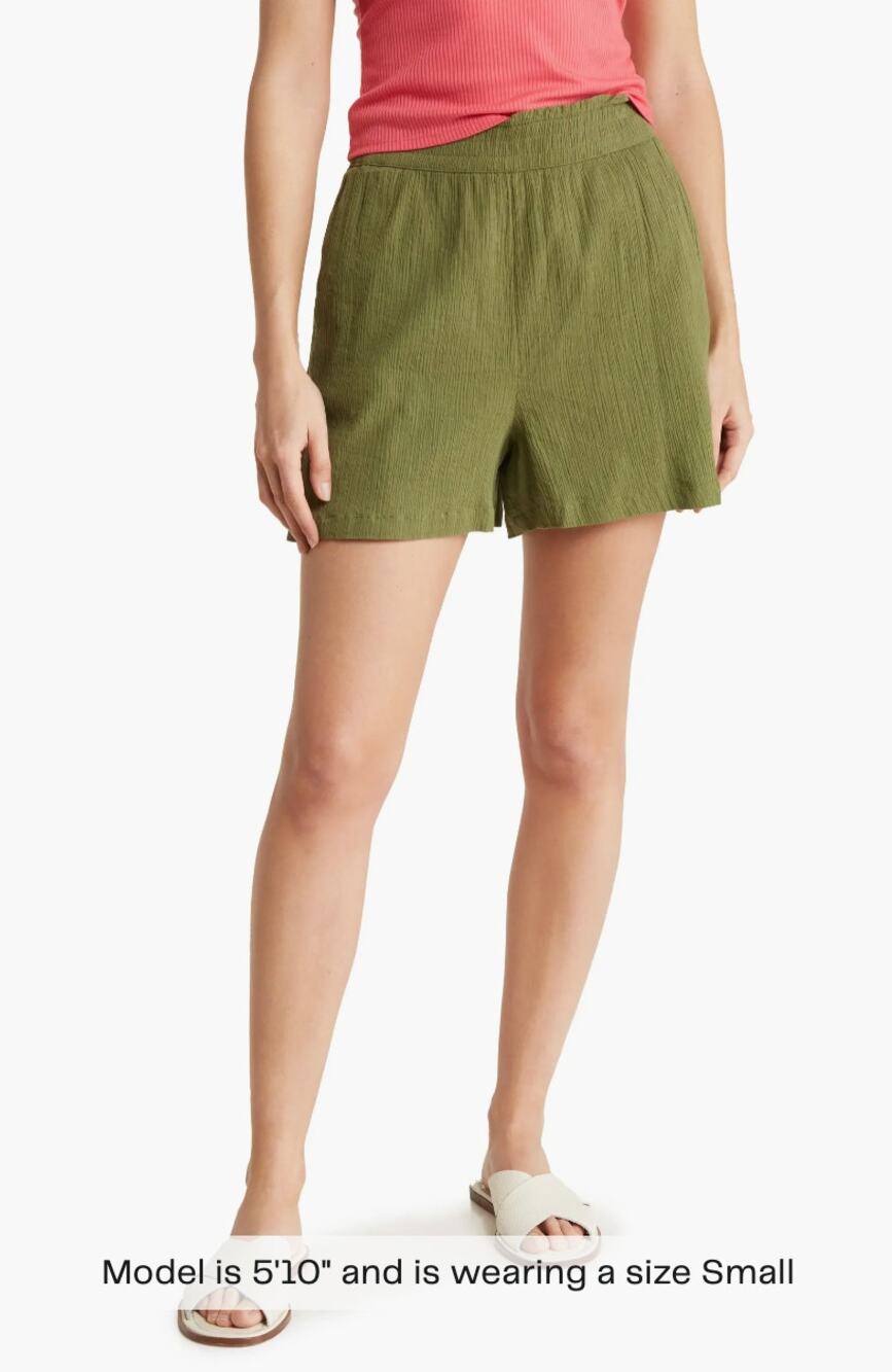 Abound Womens Gauze Shorts XXS Green Pull On Lightweight NWOT